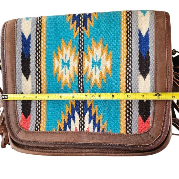 American Darling Saddle Blanket Leather Crossbody Bag Western Fringed Purse - Picture 7 of 11